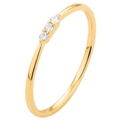 Mozafarian Minimalist Diamond Ring in 18k Yellow Gold