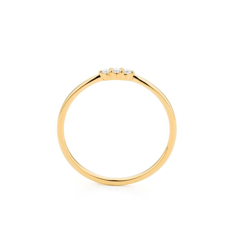 Artigiano Anello di diamanti minimalista Mozafarian in oro giallo 18 carati in vendita