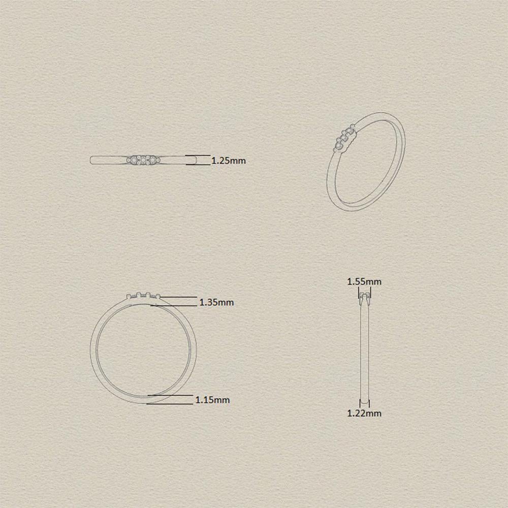 Taglio brillante Anello di diamanti minimalista Mozafarian in oro giallo 18 carati in vendita