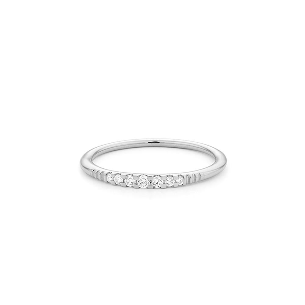 Artigiano Anello con diamante Mozafariano in oro bianco 18 carati in vendita