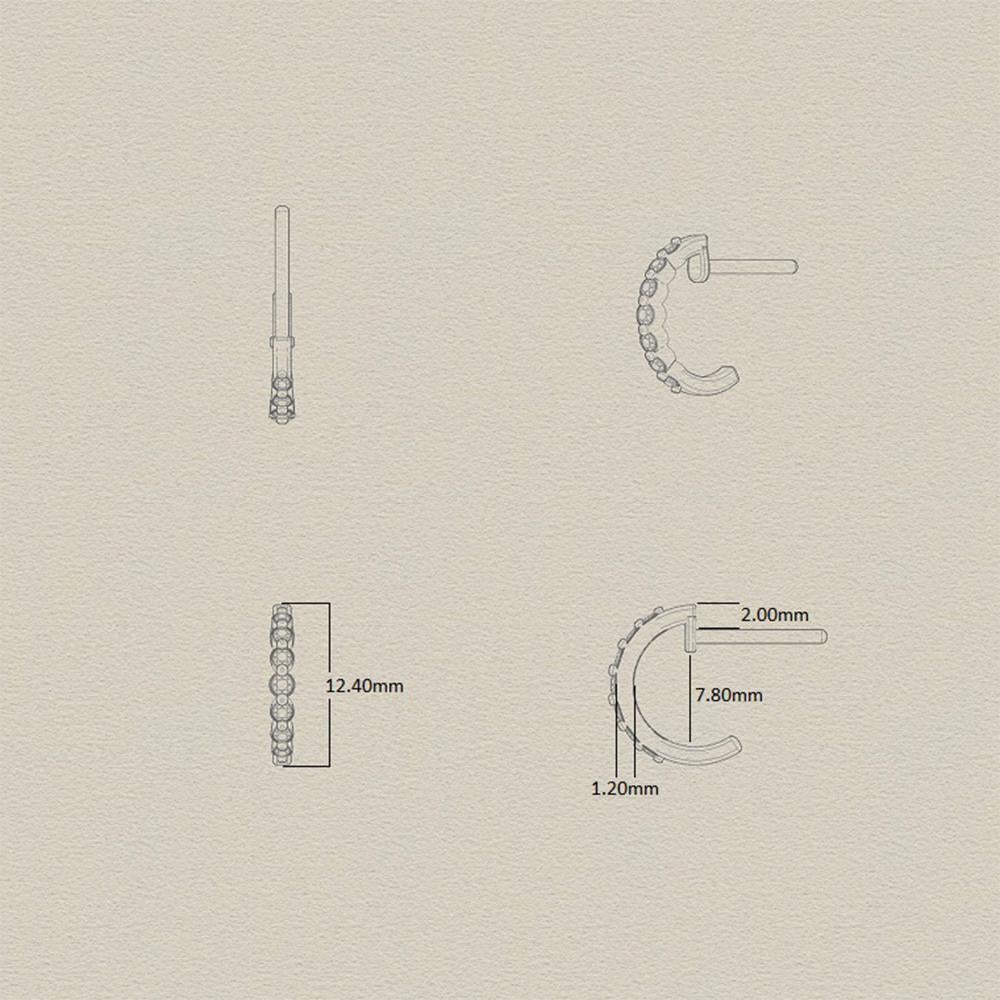 Taille brillant Boucles d'oreilles Mozafarian Diamond Arc en vente