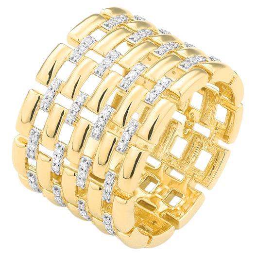 Anello Mozafarian A Link con diamanti in oro 18k