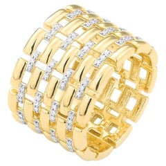 Mozafarian Diamond Link Ring in 18k Gold