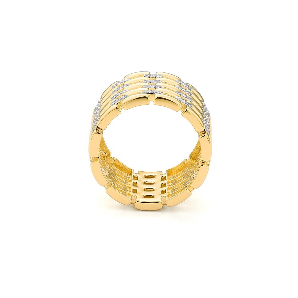 Artigiano Anello Mozafarian A Link con diamanti in oro 18k in vendita