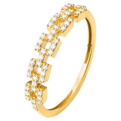 Anello Mozafarian con diamante e design geometrico in oro 18 carati in vendita