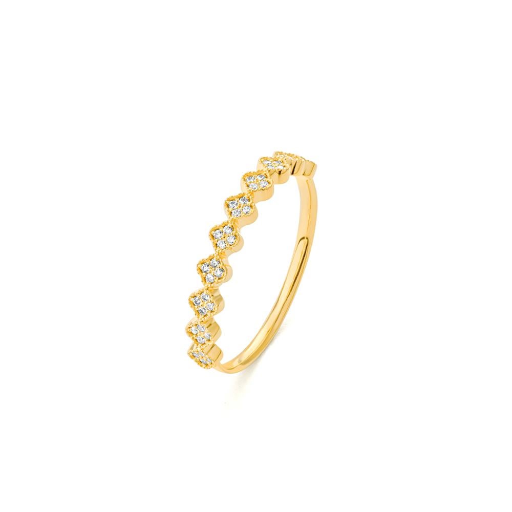 Anello con diamante Mozafariano in oro giallo 18 carati