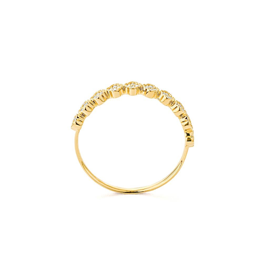 Artigiano Anello con diamante Mozafariano in oro giallo 18 carati in vendita