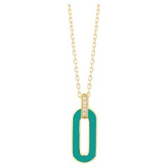 Mozafarian Diamond and Turquoise Enamel Pendant