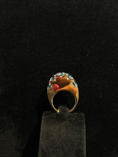 Anillo modernista de PIANEGONDA en oro amarillo de 18 quilates con un topacio azul de 3,55 quilates