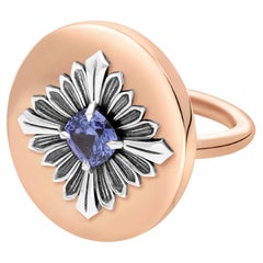 Tag-Ring, Roségold und Silber, Tansanit