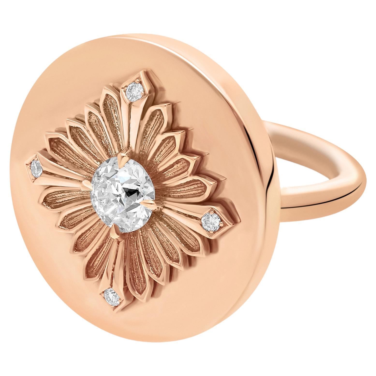 Tag Ring, Rose Gold, Diamond