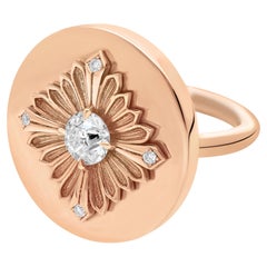 Tag Ring, Rose Gold, Diamond