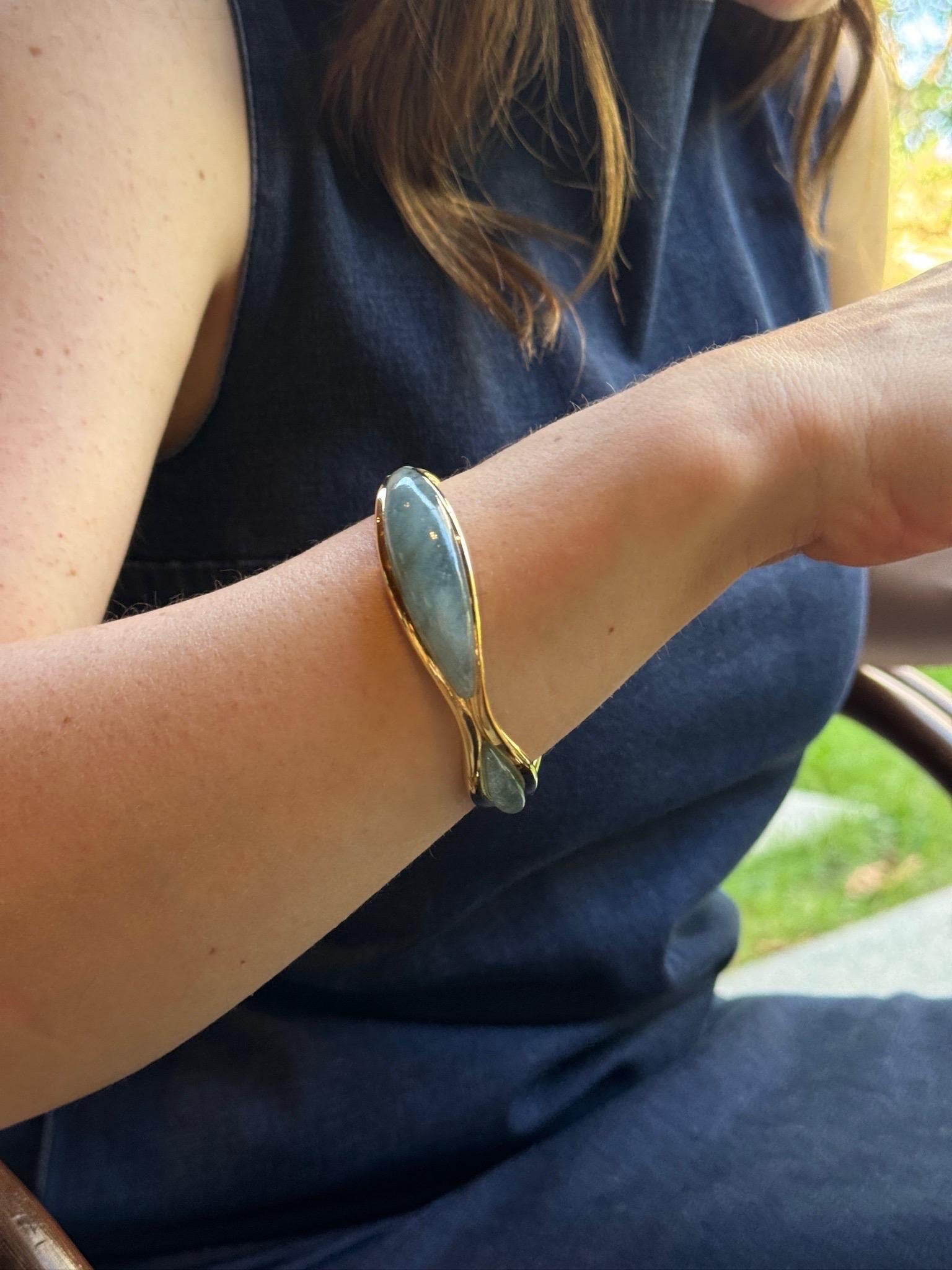 DILHAN Bracelet su éthique en or jaune 18 carats, quartz fumé en vente 3