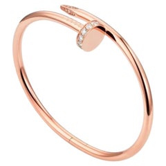Bracciale Cartier Juste Un Clou, modello classico 32, diamanti taglio brillante, oro rosa, S19