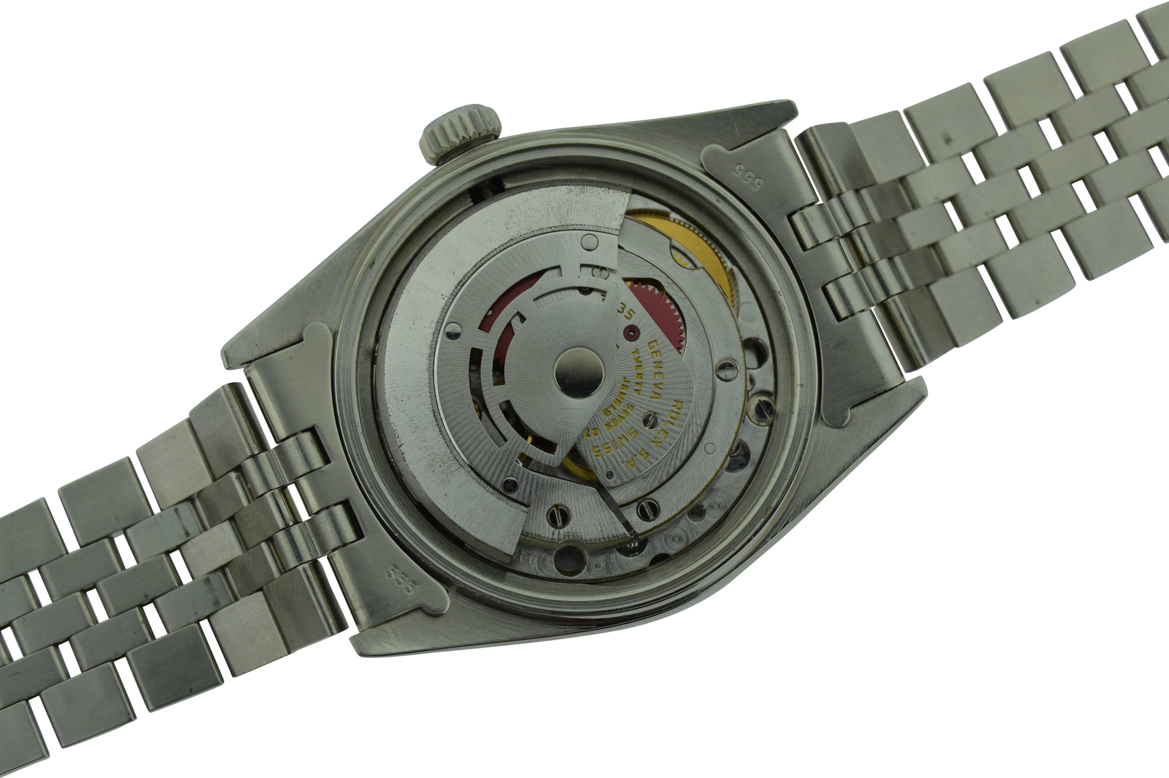 Rolex Stainless Steel Diamond Bezel Datejust Wristwatch, 1970s 2