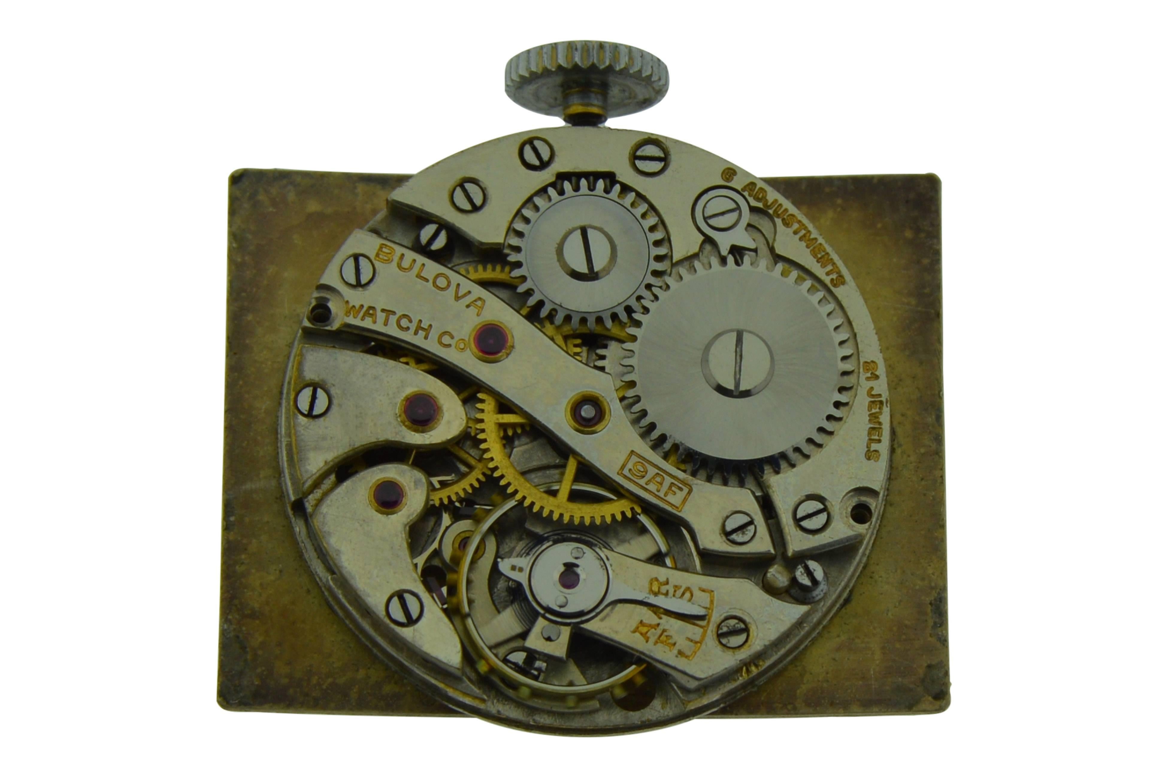 Bulova Solid Gold Enamel Inlaid Art Deco Manual Wristwatch 1