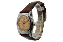 Rolex Stainless Steel Bubble Back Rare Sector Dial Perpetual Winding Wristwatch