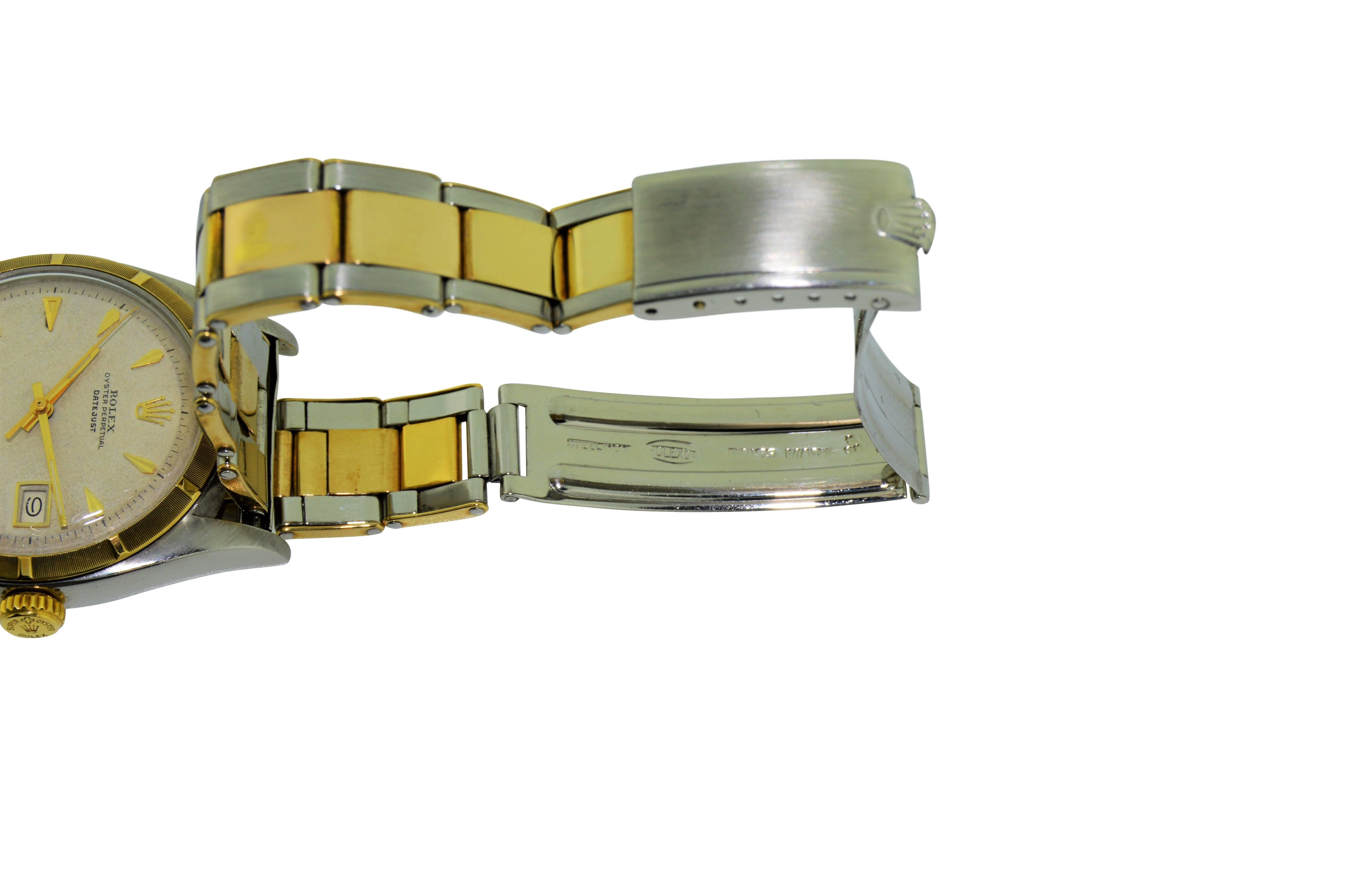 Rolex Yellow Gold Stainless Steel Datejust Perpetual Winding Wristwatch 1