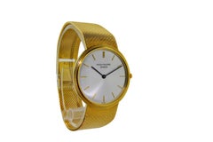 Patek Philippe Yellow Gold Ultra Thin Original Mesh Bracelet Manual Watch