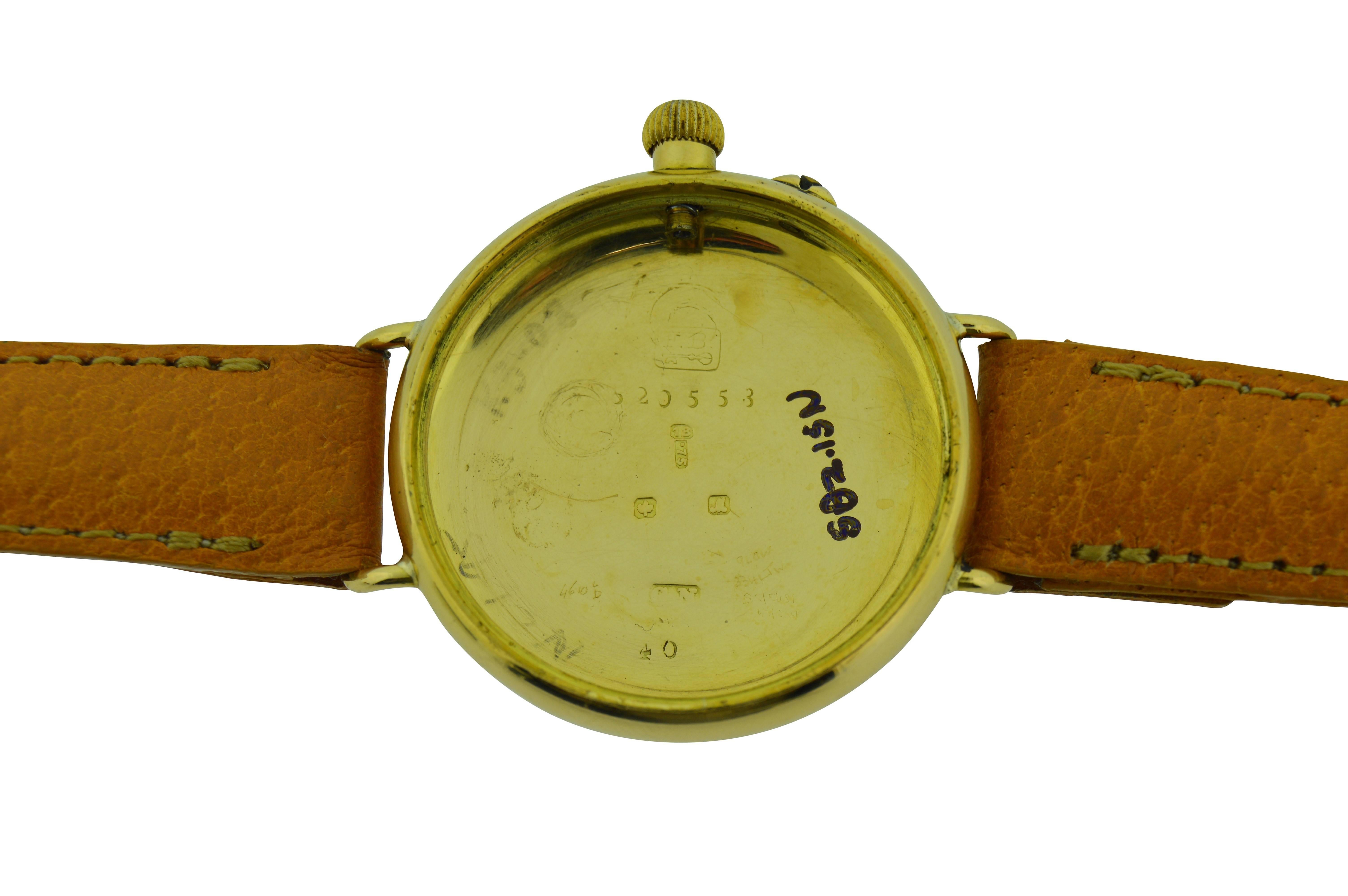 Women's or Men's I.W.C. Schaffhausen Yellow Gold WWI Military Campaign Style Manual Watch