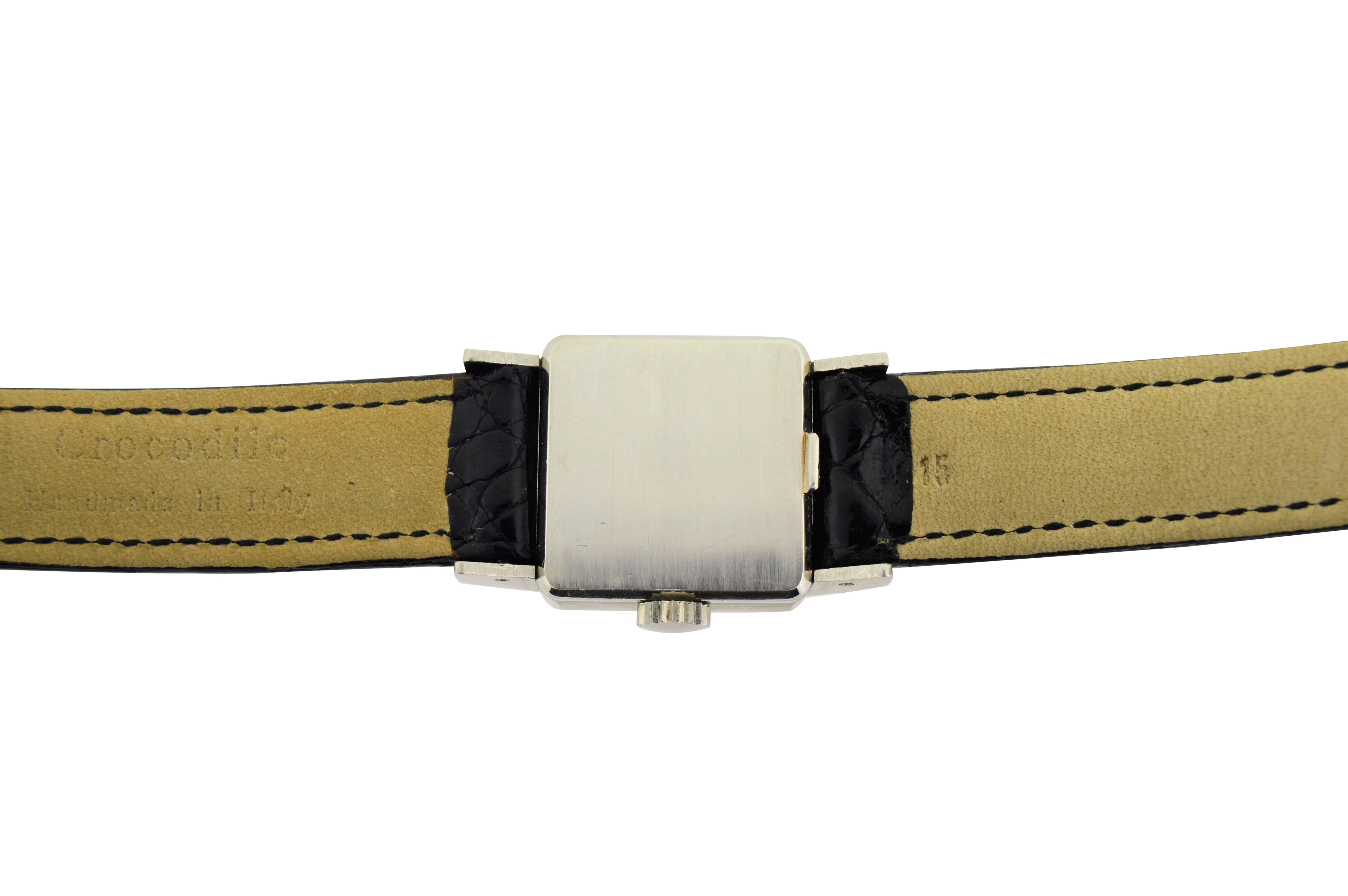 Women's Patek Philippe Ladies Platinum Art Deco Dress Wristwatch Original Bracelet
