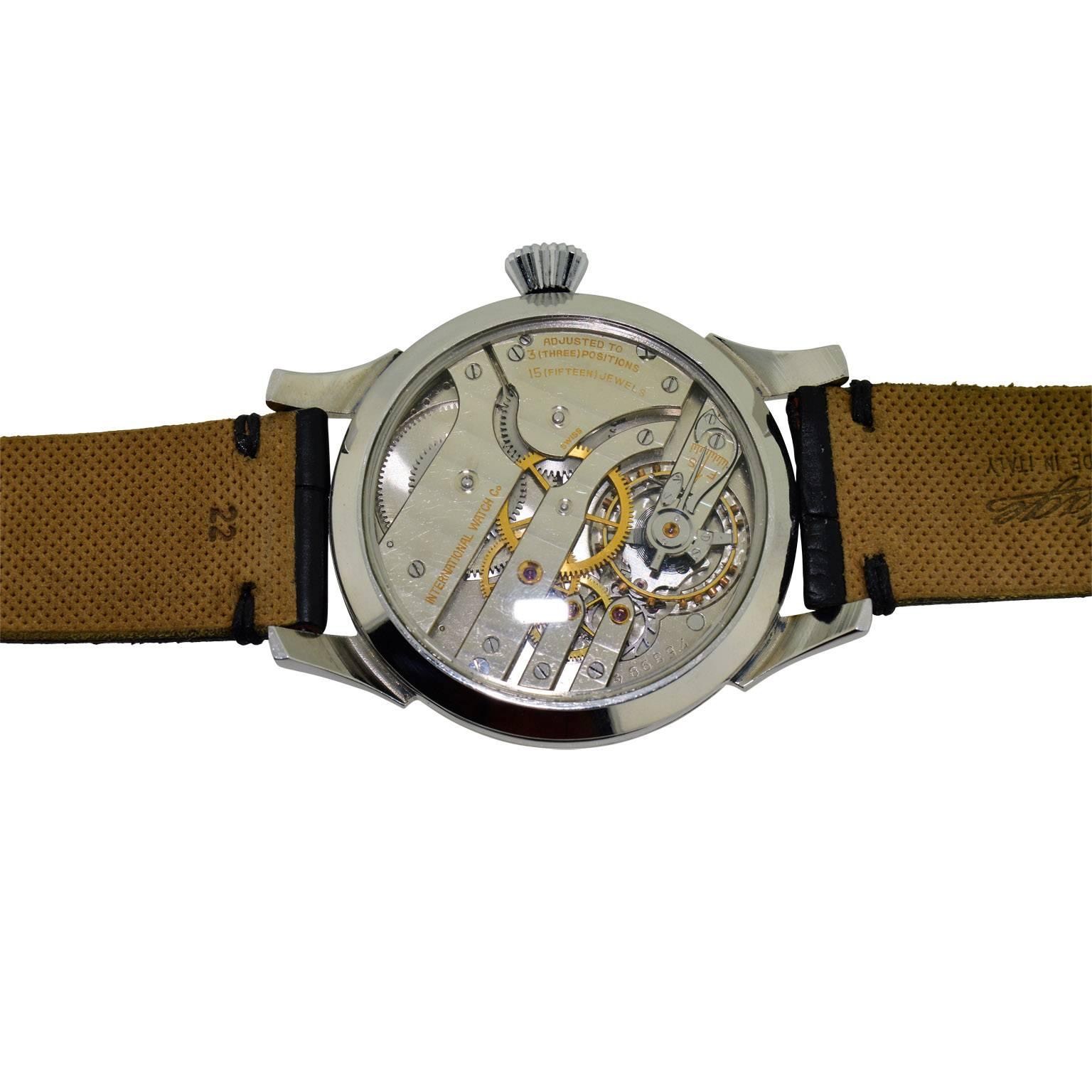 I.W.C. Schaffhausen Stainless Steel Oversized Pocket Watch 1