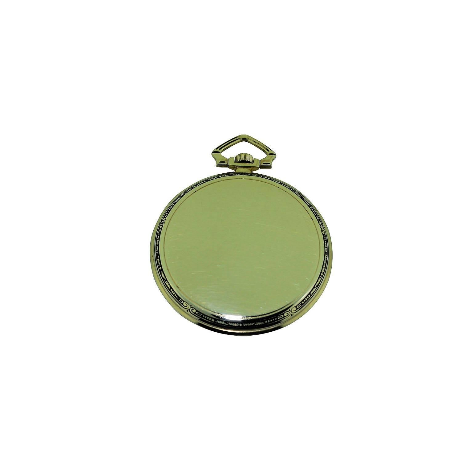 Women's or Men's Gruen Solid White Gold Manual Pocket Watch, circa 1930s