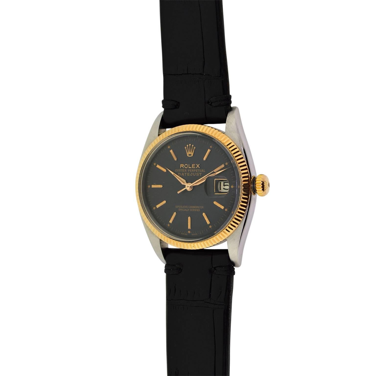 Rolex Rose Gold Stainless Steel Datejust Perpetual Wind Watch, circa 1955