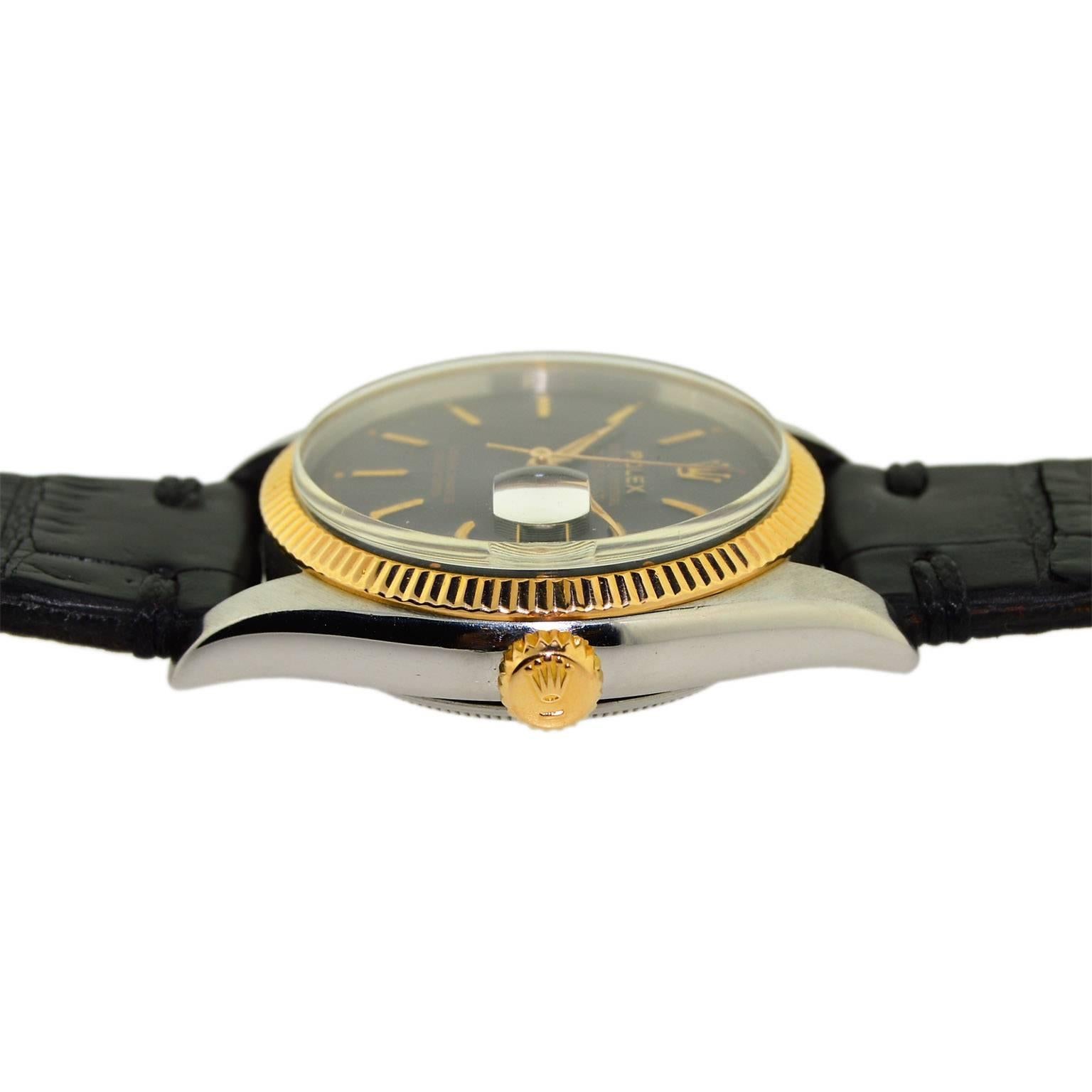 Rolex Rose Gold Stainless Steel Datejust Perpetual Wind Watch, circa 1955 2