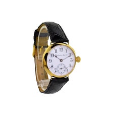 Burlington by Illinois Yellow Gold Filled Military Style Watch ca. 1914