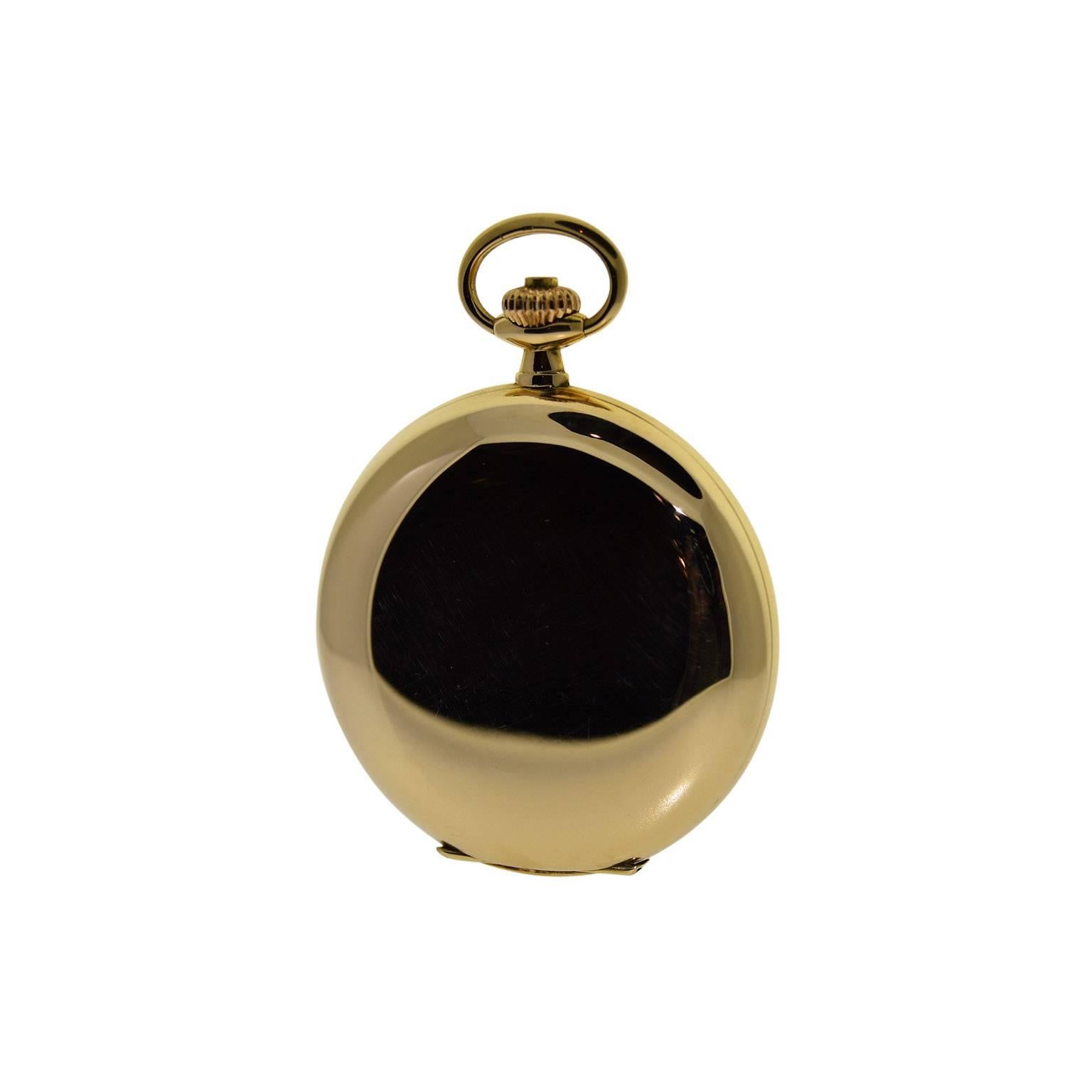 Lange and Söhne Yellow Gold Glashütte Hunter's Case Pocket Watch In Excellent Condition In Long Beach, CA
