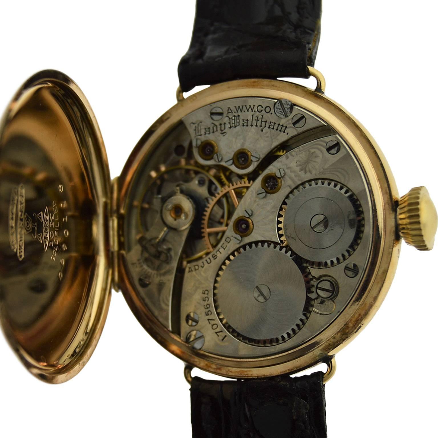 Waltham Yellow Gold Filled Campaign Style Manual Watch, circa 1908  3