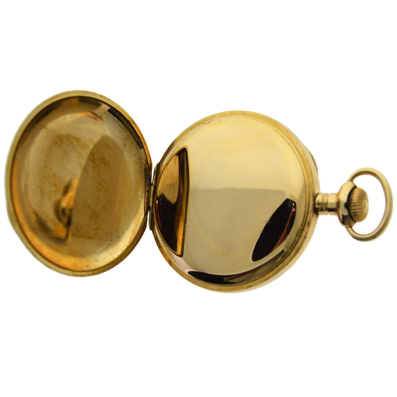 Elgin Yellow Gold Filled Pocket Watch Chain Knife Playing Cards Gamblers Set 1
