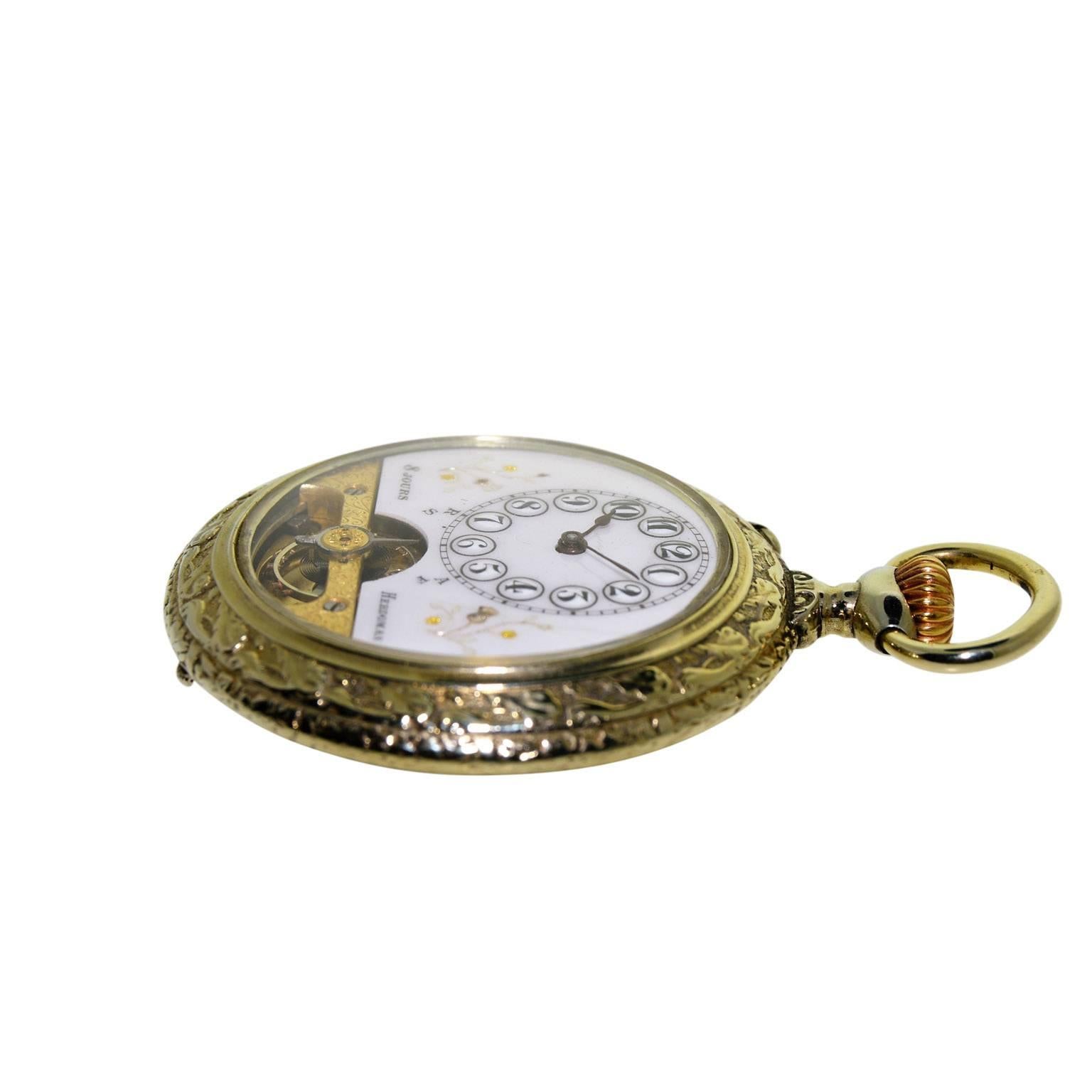 hebdomas 8 day pocket watch