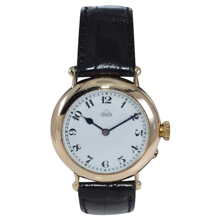 Dent London 18kt. Gold Wrist Watch Made by Legendary Chronometer Maker from 1926 For Sale