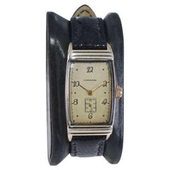 Vintage Longines Gold Filled Art Deco Tonneau Shape Watch from 1940's