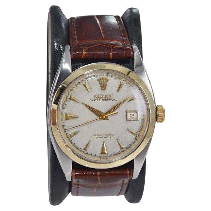 Rolex Steel and Gold Perpetual from 1952 with an Original Dial, Hands and Crown