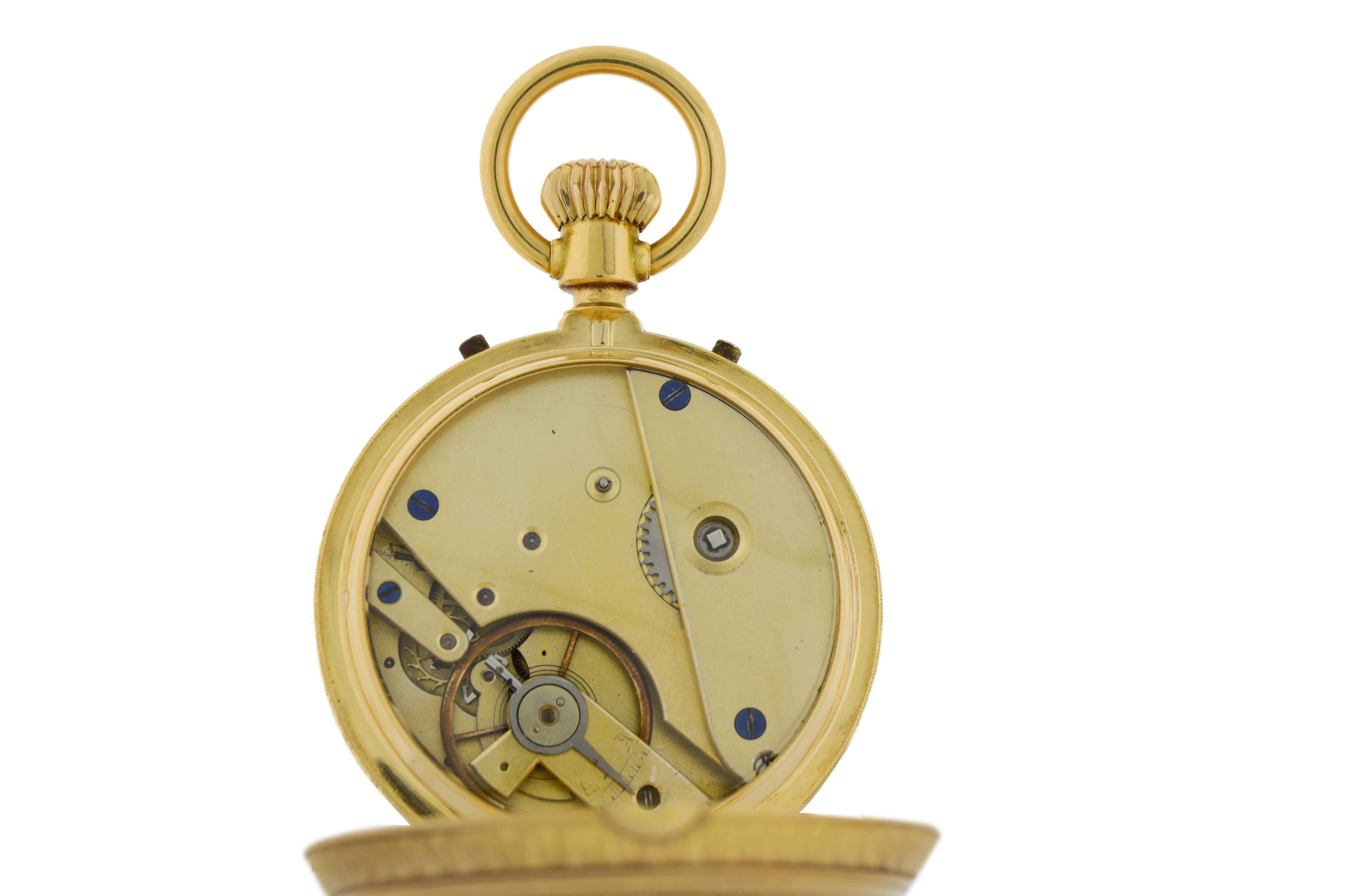 1890s Yellow Gold Man's Pocket Watch In Excellent Condition In Long Beach, CA