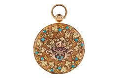 Multi Color Gold Ancient Chain Driven Pocket Watch