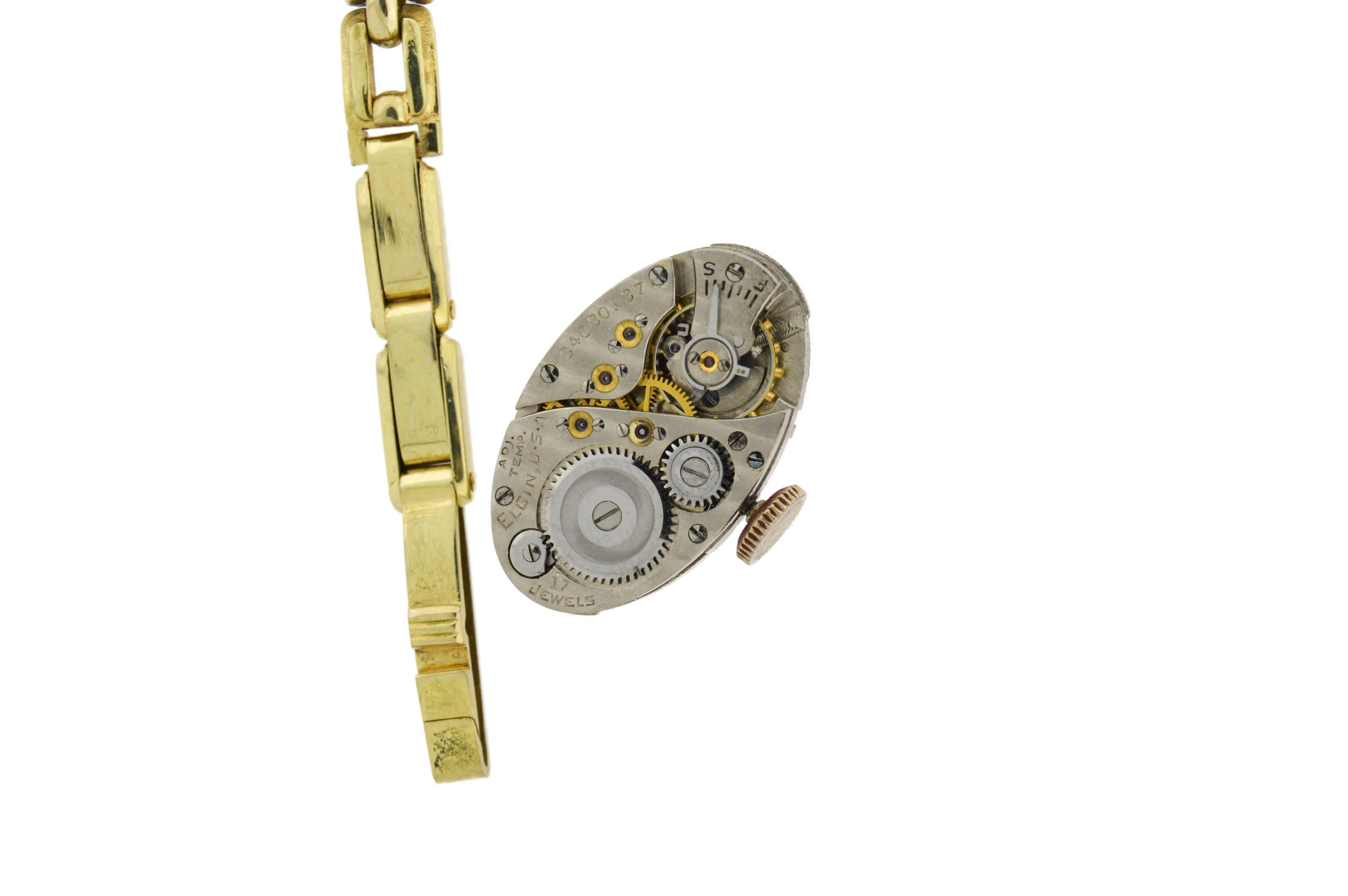 Art Deco Elgin Lady's Yellow Gold Wristwatch