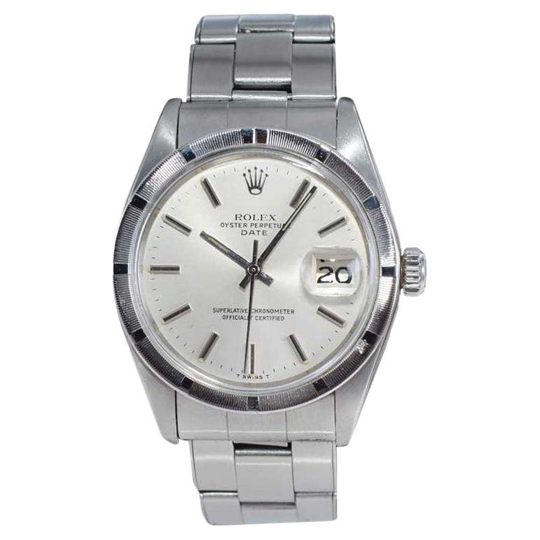 Rolex Stainless Steel Classic Oyster Perpetual Date Model Ref. 1501 circa 1970's For Sale