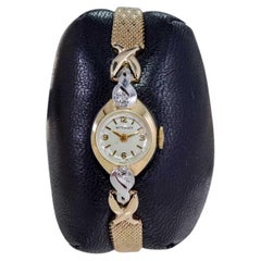 Wittnauer 14Kt. Solid Gold Mid-Century Design with Original Period Bracelet 1960