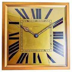 Horloge Art déco Tiffany & Co. by Charles Hour en laiton et doré, cadran d'origine des années 1920