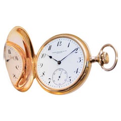 Antique Patek Philippe 18Kt. Hunters Case Pocket Watch with Flawless Enamel Dial ca 1906