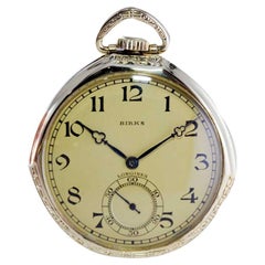 Longines for Birks Open Faced Pocket Watch with Original Dial, circa 1921