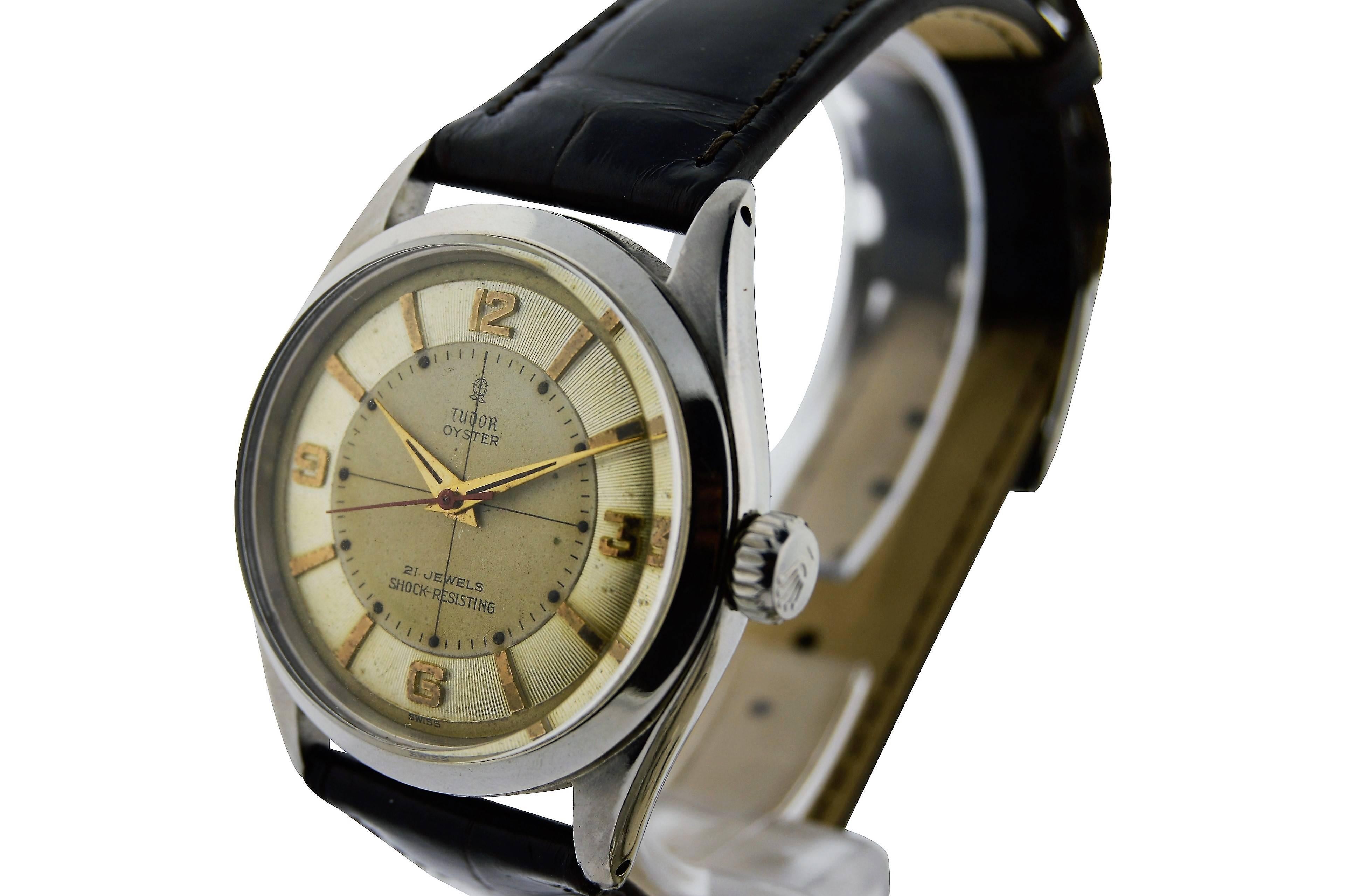 Women's or Men's 1950's Tudor By Rolex Stainless Steel Men's Wristwatch
