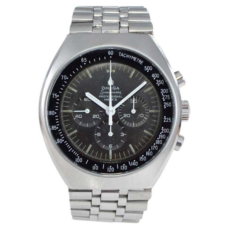 Omega Stainless Steel Speedmaster Chronograph Automatic Watch, 1968 For Sale