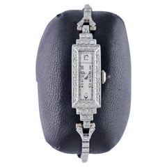 Longines Platinum Art Deco Ladies Dress Watch from 1940's