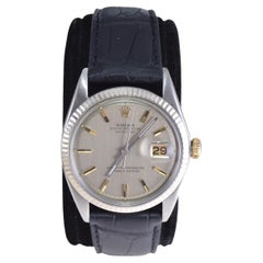 Rolex Steel Oyster Perpetual Datejust with Original Gold Satin Dial, 1965