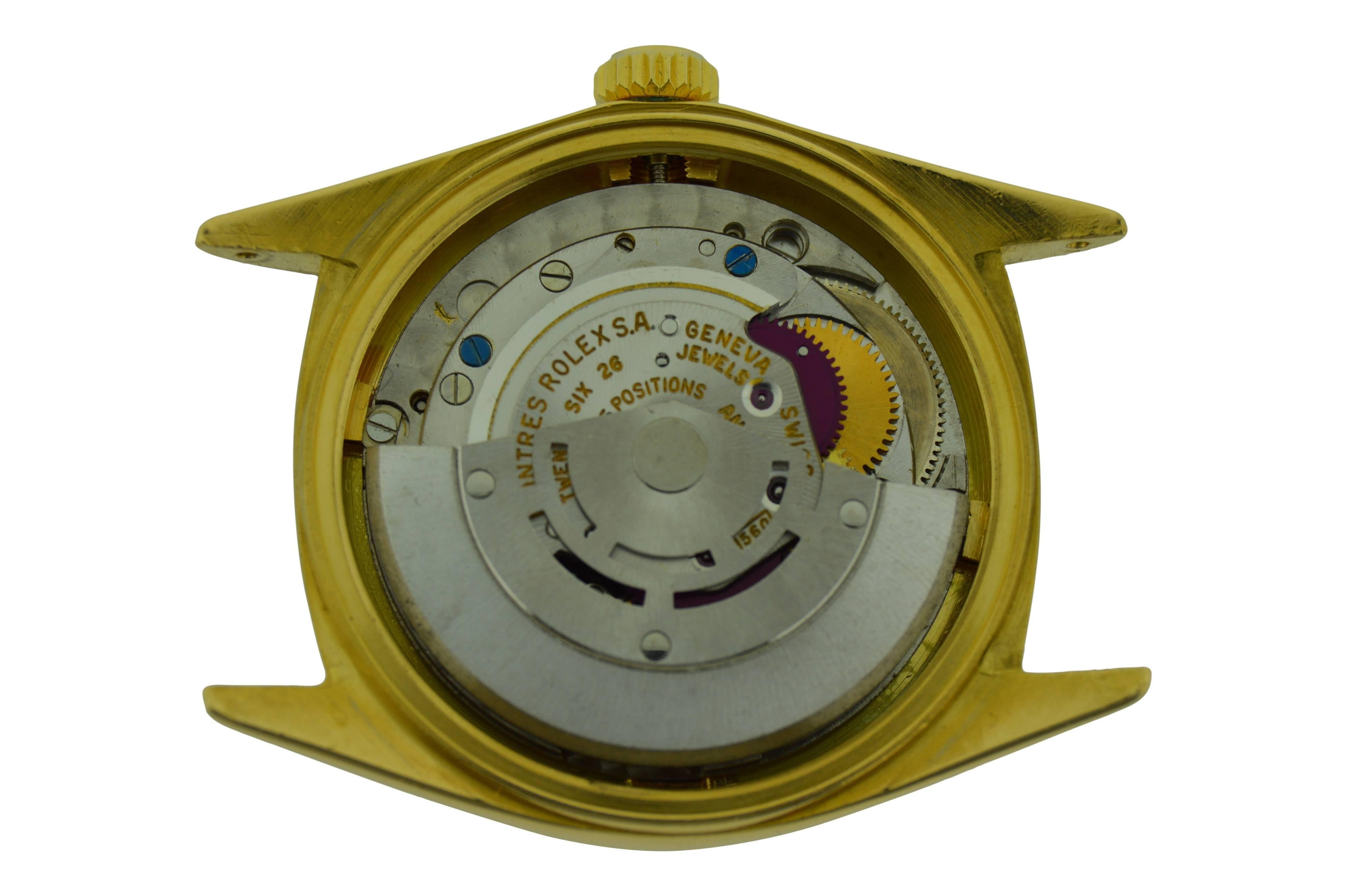 Men's Rolex  Datejust Yellow Gold Original Roman Numeral Dial Watch, 1970s